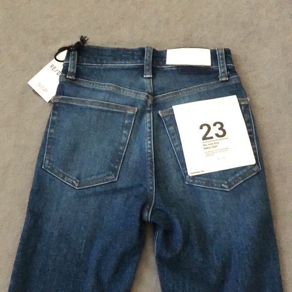 Re/Done 90s Extra Stretch High Rise Ankle Crop Royal Fade 23 - Picture 11 of 15